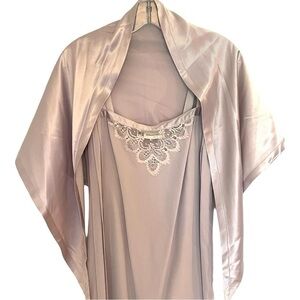 Vintage Albert Nipon Silk Sleeveless Slip Dress Lavender Purple Wrap Shawl 6